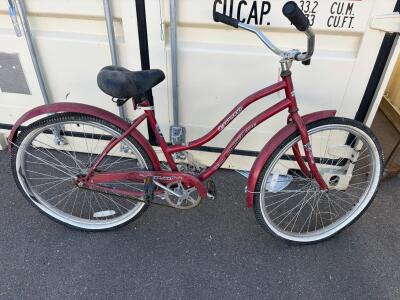 Upland Beach Cruiser Bicycle, Single-Speed, 26" Wheels, Red