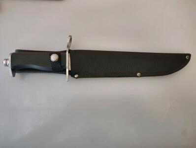 Jungle Master JM-001 15" Survival Knife, 10" Stainless Blade, Sawback Spine, Nylon Sheath