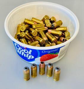 Blazer .45 ACP Reloaded Ammo &ndash; 230Gr Hornady XTP JHP, 35+ Rounds, Brass Cases