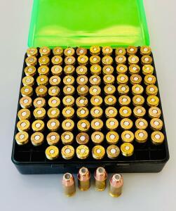 .45 ACP 185Gr Hornady XTP Handloaded Ammunition, 100 Rounds, Mixed Brass, Bullseye Powder