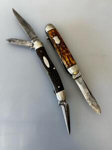 Case XX Stockman & Jack Pocket Knives, Jigged Bone Handles, Vintage USA, 2- And 3-Blade