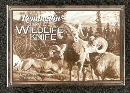 Remington 1997 Wildlife Knife, Limited Edition 414/1500, Canoe-Style, Genuine Stag Handle