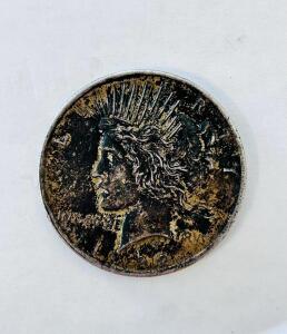 1922 Peace Silver Dollar, U.S. $1 Coin, 90% Silver, Heavily Circulated, Anthony De Francisci Design