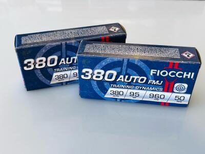 Fiocchi Range Dynamics .380 Auto 95Gr FMJ Ammunition, 50 Rounds, 960 Fps
