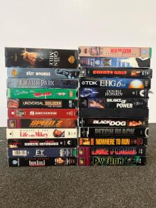22 Mixed Movie VHS Lot: Warner Bros, Universal, Action/Drama/Family, Classics & Blank Tape