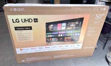 LG UA77 50" 4K UHD AI Smart TV, &alpha;7 Gen8 Processor, HDR10 Pro, Dolby Atmos, WebOS 25