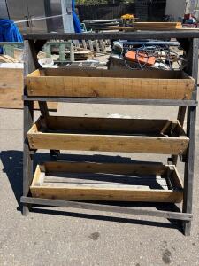 3-Tier Outdoor Wooden Planter Rack, 48" Freestanding Vertical Garden Bed, Solid Wood Construction
