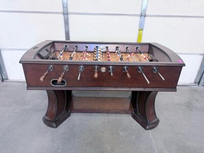 High-End Solid Wood Foosball Table With Electronic Scorer And Decorative Legs