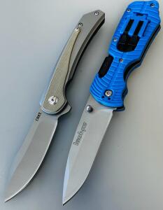 Kershaw 1920 STWM Select Fire Multi-Tool Knife G+G Hawk & CRKT 8070CF Buzetti Folding Knives
