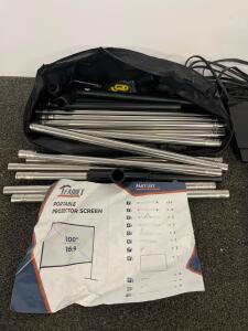 Teabuilt 100" 16:9 Portable Projector Screen With Stand And Carrying Bag