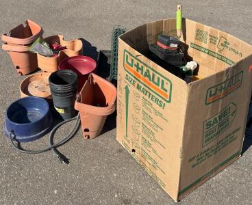 Assorted Garden Pots, Planters, And Tools &ndash; Various Sizes And Accessories