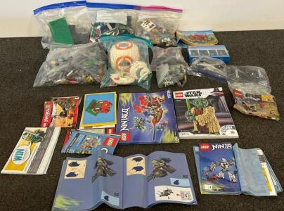 LEGO Mixed Lot 3,000+ Pieces, City Minifigure Pack 5004936, BB-8 Build, Manuals Included