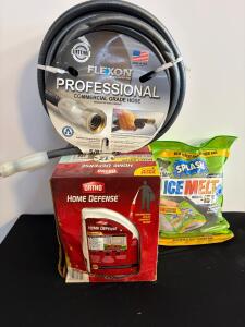 Flexon Professional Commercial Grade 50 ft 5/8 in Rubber Garden Hose with Brass Couplings