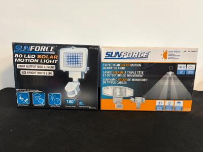 Sunforce Triple Head 180 LED 1500 Lumen Solar Motion Security Light, Model 82183, 180&deg; Sensor, 30ft Range