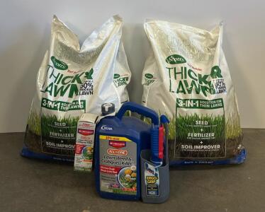 Scotts Thick'R Lawn 3-in-1 (2x 40 lb) & BioAdvanced All-In-One Weed Killer Bundle, Covers 9,600 Sq.Ft.