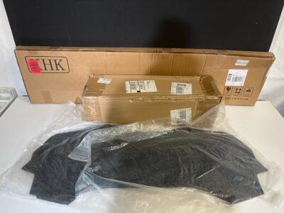 Tesla Model Y Carbon Fiber Spoiler, Kick Panel Guards, & Aluminum Diamond Plate Roll Kit
