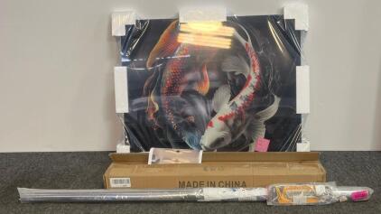 Modern LED Wall Sconce Kit, Koi Art Panel, Remote Control, Dimmable, 31.5" Lamp, 3000&ndash;6000K, Window Tint