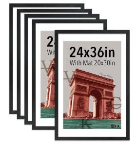 24x36 Poster Frame 5 Pack - Black