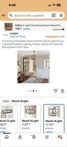 Farmhouse Chandelier Rustic Kitchen Island Light Fixture