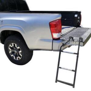 SUNLITOPTO Trade Show LED Arm Lighting Kit, 24W, 5000K, 1,750 Lumens, Black, 2-Pack & Pickup Truck Tailgate Ladder