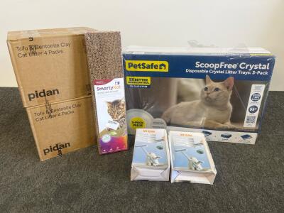 Pidan Cat Litter 8-Pack, SmartyKat Super Scratcher+, PetSafe Crystal Litter Trays 3-Pack, WQW Lint Remover