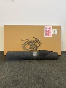 YUDACHU 40"x28" LED Vanity Mirror, Metal Wall Art "It Is Well With My Soul" & Loop Pile Rug