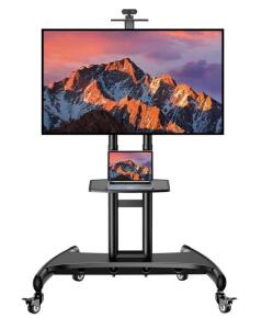 Rolling TV Stand With Wheels For 32-85 Inch LCD LED 4K Flat Screen TVs
