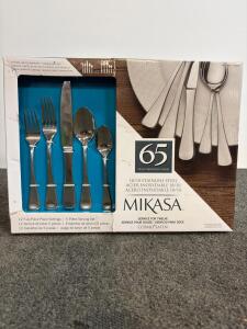 Mikasa Cosmo Satin 65-Piece Flatware Set &ndash; Service for 12, 18/10 Stainless Steel, Dishwasher Safe