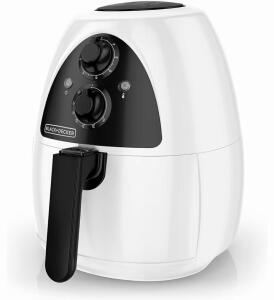 BLACK+DECKER HF100WD Air Fryer, 2L Capacity, 1200W, Dual Convection Fans