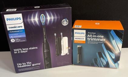 Philips Sonicare ProfessionalClean Toothbrush 2-Handle Set + Norelco Multigroom Prestige Trimmer