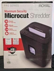 Royal 18MC 18-Sheet Microcut Shredder, 30-Minute Runtime, 7.4-Gallon Bin