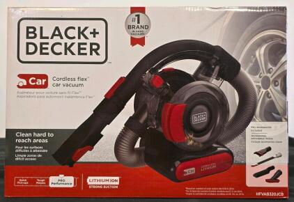 BLACK+DECKER HFVAB320JCB Cordless Flex Car Vacuum, 20V Lithium Ion, 4-ft Hose, Pet Tool, Accessories