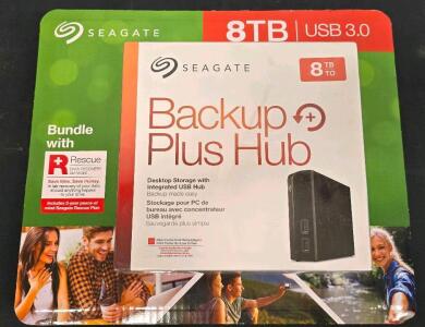 Seagate Backup Plus Hub 8TB External Desktop Hard Drive w/ USB 3.0, Dual USB Ports, Rescue Plan