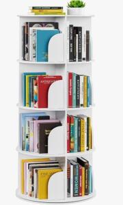 SpaceAid 4 Tier Rotating Bookshelf Tower