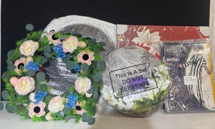 Easter Floral Wreaths, Christmas Wall Art, Adult Beetlejuice Costume & More