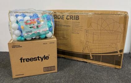 Portable Bedside Crib, Adjustable Height, Drop-Side, Wheels, Storage Basket, & More