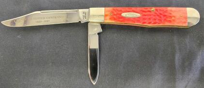 Case XX Centennial R62111 1/2 SS 2-Blade Red Jigged Bone Folding Knife, 1889&ndash;1989 Commemorative
