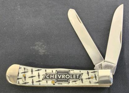 CASE XX 6254 SS Trapper Knife, Chevrolet Logo, 2-Blade, Stainless, USA, 4.125" Closed