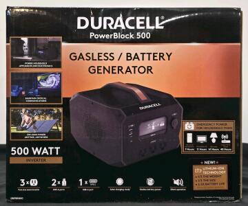 Duracell PowerBlock 500 Portable Power Station, 500W Output, 478Wh Capacity, Multiple Charging Options