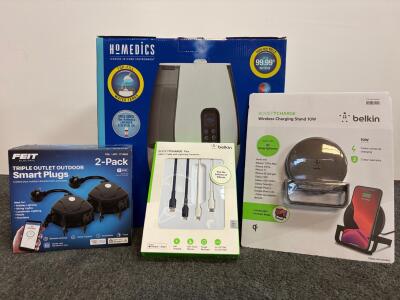 Belkin BOOST&uarr;CHARGE Wireless Charging Stand 10W, Qi Certified, Black, homedics humidifier,triple outlet outdoor smart plugs, charging cables