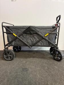 MAC Sports Heavy Duty Collapsible Utility Wagon, All-Terrain Wheels, Telescopic Handle, Gray/Black