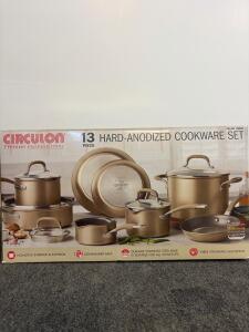 Circulon Premier Professional 13-Piece Hard-Anodized Cookware Set, Bronze