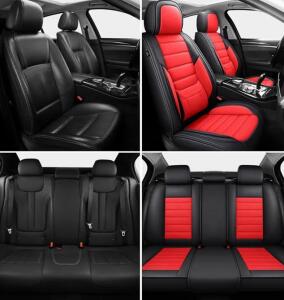 Car Seat Covers Full Set, Black Red Car Seat Cover
