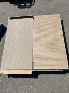 24x48 Porcelain Tiles, Light Brown Textured Finish, 5 Boxes Of 2 Available, Some Corners Have Chips