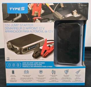 TYPE S 12V Jump Starter AC530171 &ndash; 8000mAh Power Bank, 400A Peak Current, LCD Display