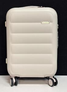 SNAILWHITE 100% Polycarbonate Hard-Shell Carry-On Suitcase, 4 Spinner Wheels, TSA Lock, Matte White