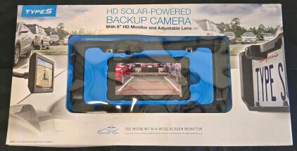 TYPE S Wireless HD Solar-Powered Backup Camera System with 6&rdquo; HD Monitor and 160&deg; Wide-Angle Lens