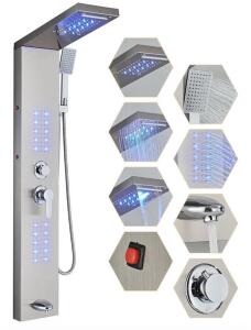 Shower Panel Contemporary Shower Tower With LED Shower Head System
