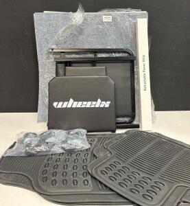 WheelX 36" 2-In-1 Mechanic's Creeper/Seat, Rubber Floor Mats, Carpet Tiles, Power Strip