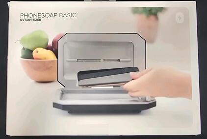 PhoneSoap Basic UV-C Phone Sanitizer Black, Up to 6.8" Devices, 10-min Disinfection, USB Power
